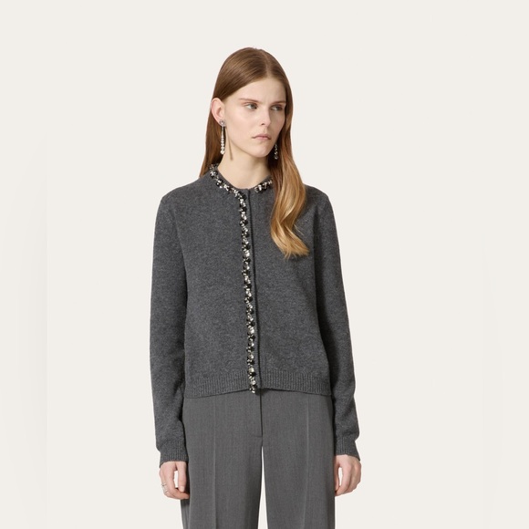 Valentino Embroidered Wool Cardigan Size S - Picture 2 of 6